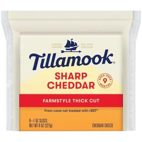 Tillamook Sharp Cheddar Cheese Slices 8 Count, 8 oz - Fred Meyer