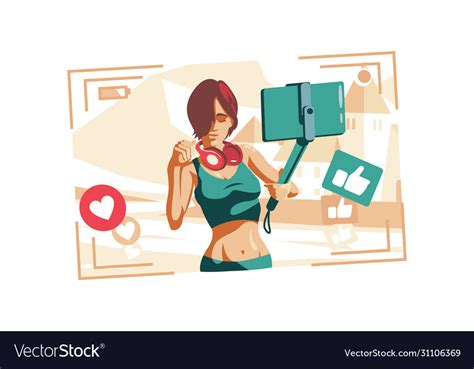 Woman fashion vlogger Royalty Free Vector Image