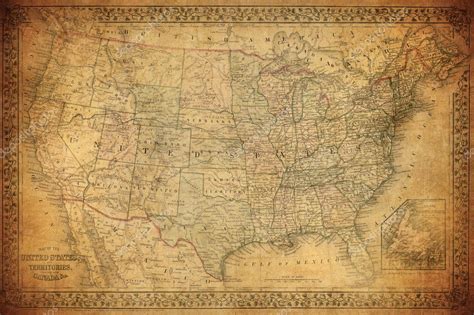 Vintage map of United States 1867 — Stock Photo © javarman #17149509