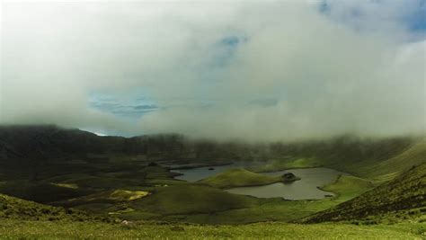 Caldeirao Crater And Lake On Corvo Island, Azores, Portugal Stock Footage Video 8316742 ...