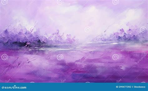 Expressive Abstract Oil Paintings of Purple Trees and Clouds Stock ...