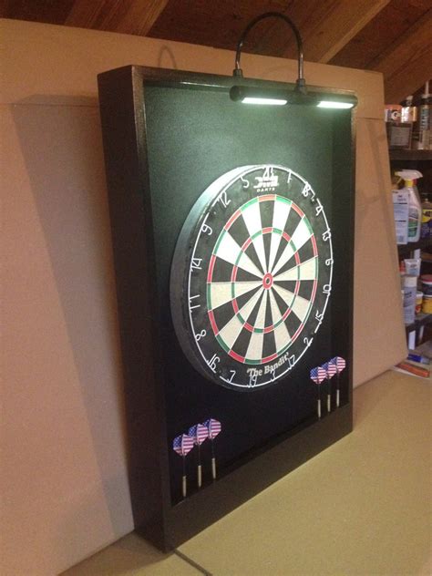 LED Lighted All Black Custom Dart Board Backboard Cabinet w/ | Etsy