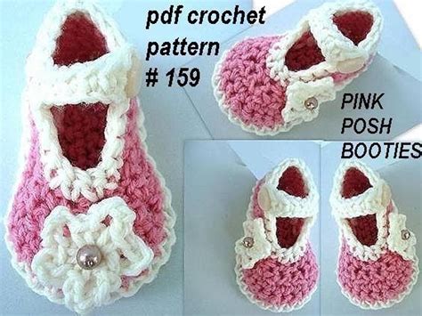 INSTANT DOWNLOAD Crochet Pattern PDF 159 Pink Posh Booties in 3 Sizes ...