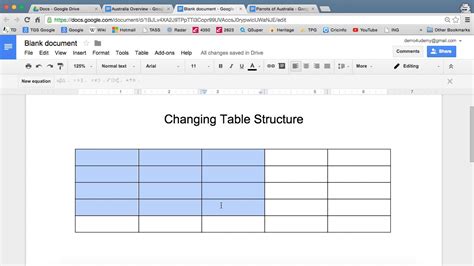 Google Docs - Table Changing Structure - YouTube