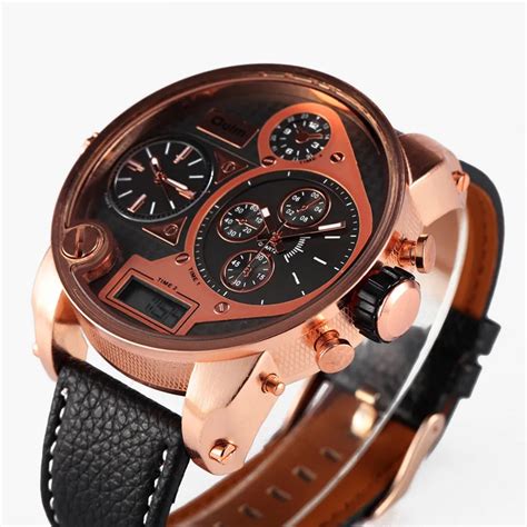 Aliexpress.com : Buy 5.6 cm Oversized Round Dial Watches Mens Leather ...