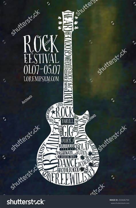 Creative Rock Music Poster Template Electric Stok Vektör (Telifsiz ...