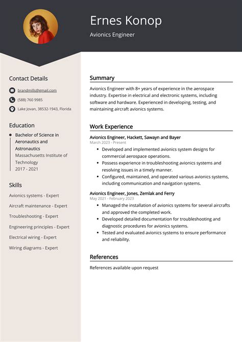 Avionics Engineer Resume Example (Free Guide)