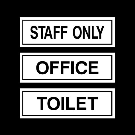 Staff Only, Office, Toilet - Sign, Sticker - All Sizes & Materials ...