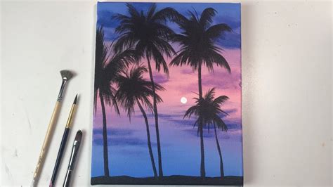 Palm Trees Painting Sunset