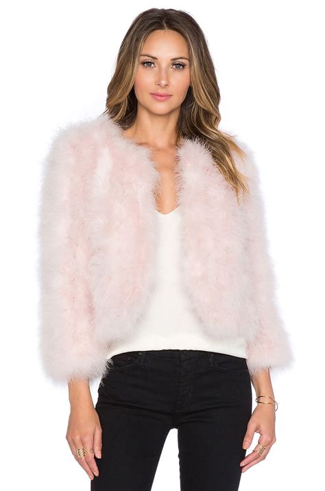 Yumi Kim Away We Go Faux Fur Feather Jacket in Pink at @REVOLVEclothing ...