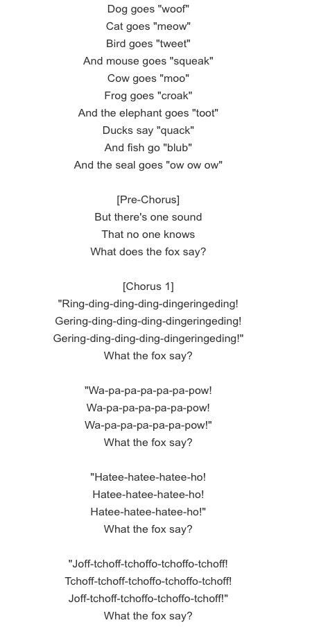 Do you know 'what the fox says' | Lyrics, New lyrics, Sayings