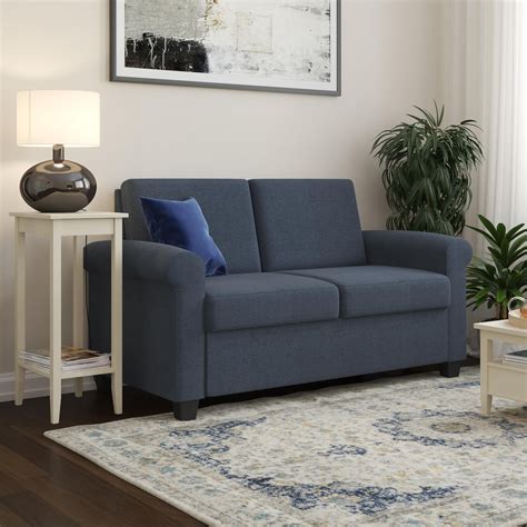 DHP Logan Loveseat Sleeper Sofa, Twin Sofa Bed, Blue Linen - Walmart ...