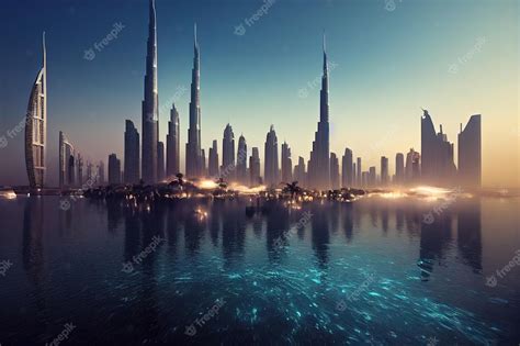 Premium Photo | Dubai United Arab Emirates The city of the future with ...