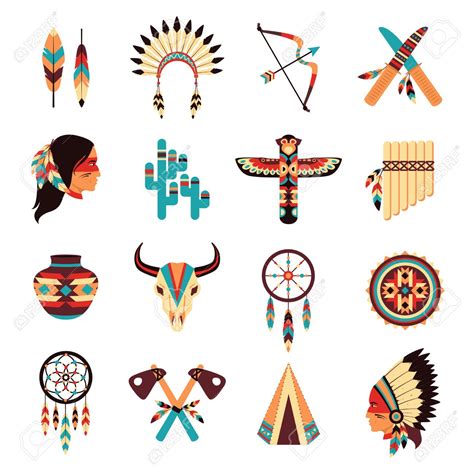 37810012-Amuletos-idigenous-tnicos-americanos-tribales-y-s-mbolos-colecci-n-de-iconos-con-plumas ...
