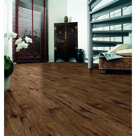 Home Decorators Collection Distressed Brown Hickory 12 mm T x 6.3 in. W ...