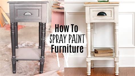 Spray Painting Furniture | Furniture Makeover | Ashleigh Lauren - YouTube