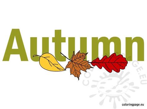 Autumn Written ClipArt – Coloring Page