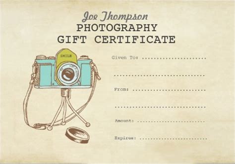 Photoshoot Gift Certificate Template Free Printable Gift Certificates, Christmas Gift ...