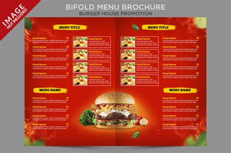 Bifold menu brochure flyer template - Hollands Software