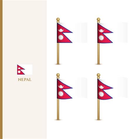 Premium Vector | Waving nepal flags 3d vector illustration flag of nepal