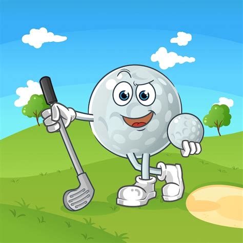 Premium Vector | Cool golf ball cartoon character