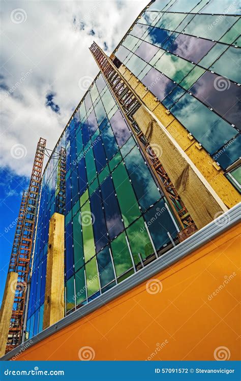 Detail from Modern Office Building Construction Site Stock Photo - Image of commercial, summer ...