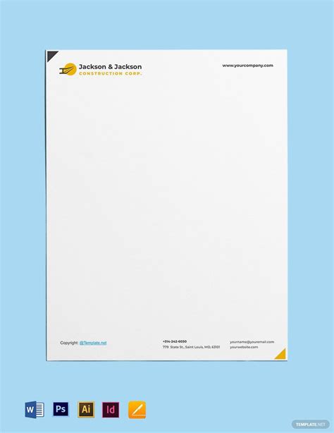 Elegant Construction Letterhead Template - Google Docs, Word | Template.net