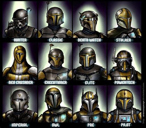 Updated Mandalorian helm styles | Csillag, Háború, Csillagok háborúja