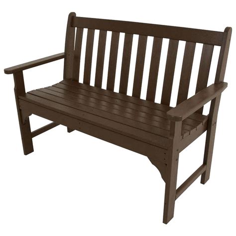 POLYWOOD Vineyard 48 in. Mahogany Patio Bench-GNB48MA - The Home Depot