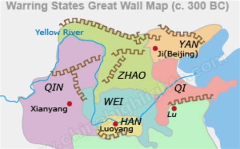 The Warrior State Dynasty Map - Ancient China Maps - China Highlights