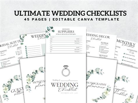 Editable Wedding Planning Checklist Photography Shot List - Etsy