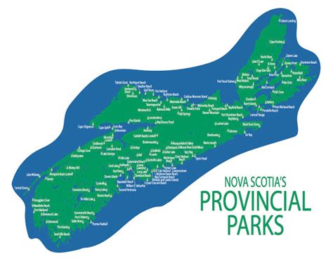 Typographic Map of Provincial Parks in Nova Scotia Nova - Etsy