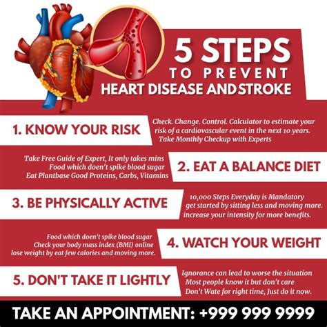 Copy of Heart Disease Prevention Steps Post Template | PosterMyWall