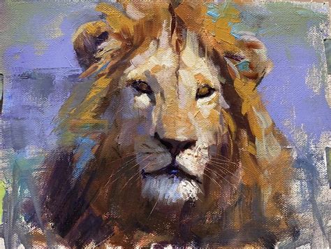 Lion portrait oil painting – Dean Adams Art