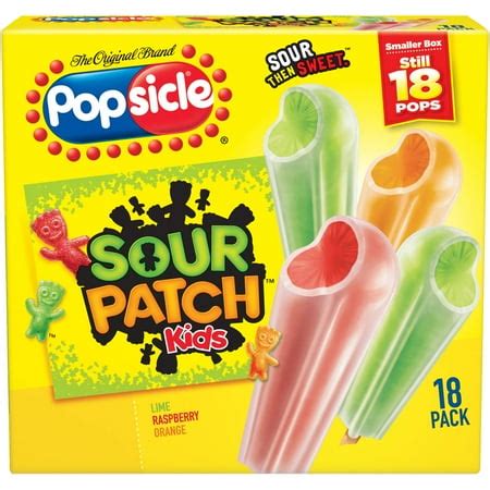 Popsicle Sour Patch Kids Ice Pops, 1.6 fl oz, 18 count - Walmart.com