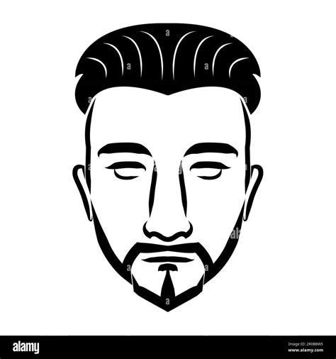 line art drawing of vintage male face. Good use for symbol, icon, avatar, tattoo, T Shirt design ...