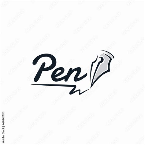 ink pen typography logo black Stock Vector | Adobe Stock