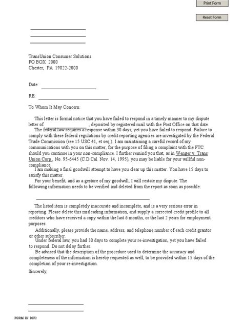 Transunion Letter 2 | PDF | Credit Bureau | Government Information