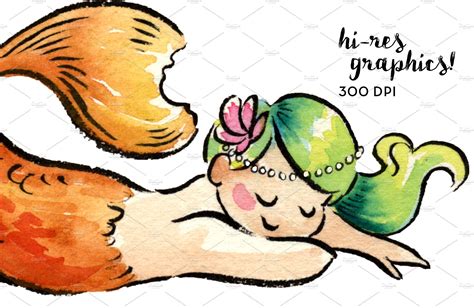 Watercolor Baby Mermaids Clipart | Baby mermaid, Mermaid clipart, Clip art