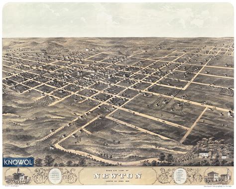 Beautifully restored map of Newton, Iowa from 1868 - KNOWOL