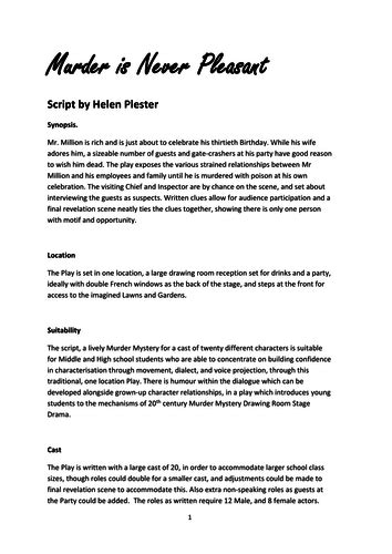 Murder is Never Pleasant - A complete Murder Mystery Script. | Teaching ...