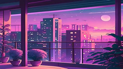 Premium Photo | Anime balcony pastel color