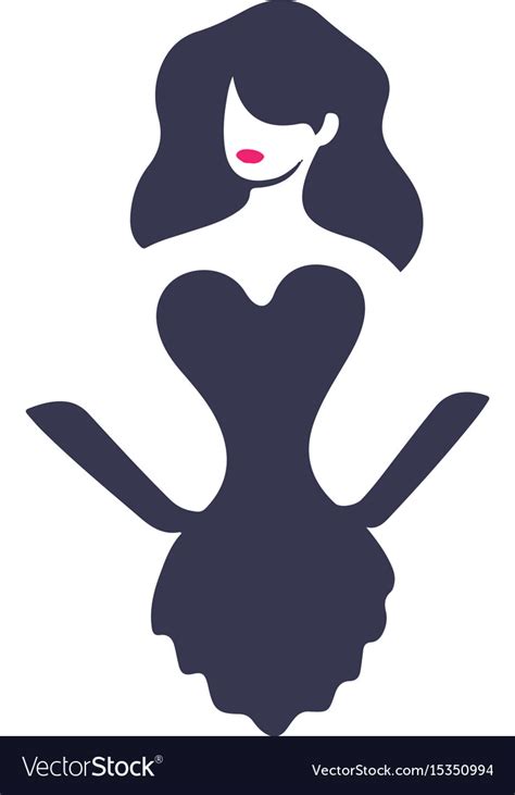 Beautiful girl logo design Royalty Free Vector Image