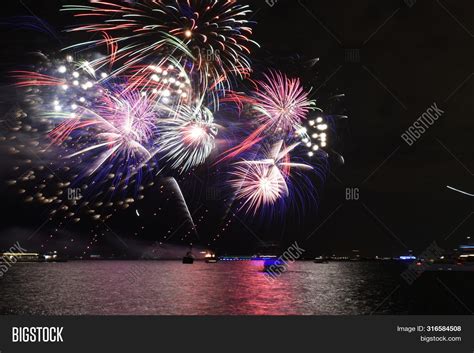 Fireworks On Lake Image & Photo (Free Trial) | Bigstock