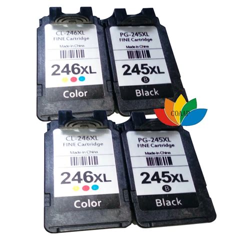 4 Compatible Canon 245 246 PG 245XL CL 246XL Ink Cartridge For Canon PIXMA iP2820 iP2850 MG2420 ...