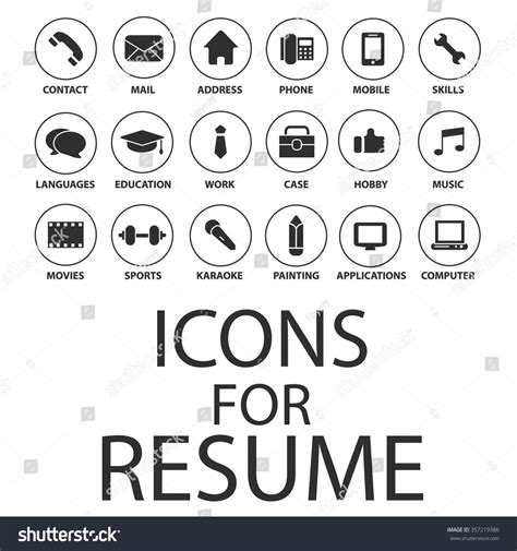 Icons for resume : 50 830 images, photos et images vectorielles de stock | Shutterstock