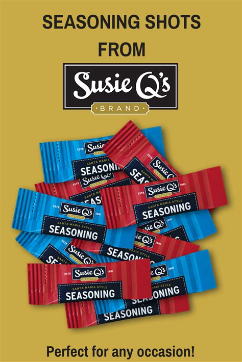 Susie Q's Seasoning Shots | Susie qs, Seasonings, Santa maria seasoning