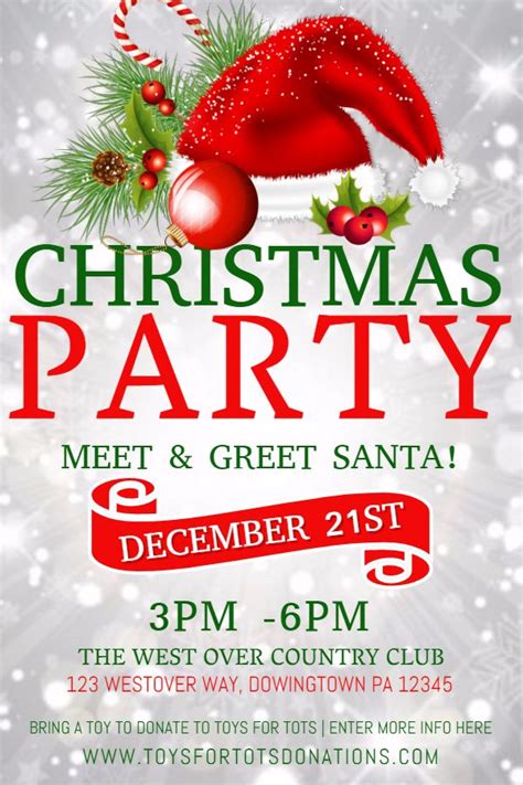 Christmas Party Poster Template Free - Printable Templates