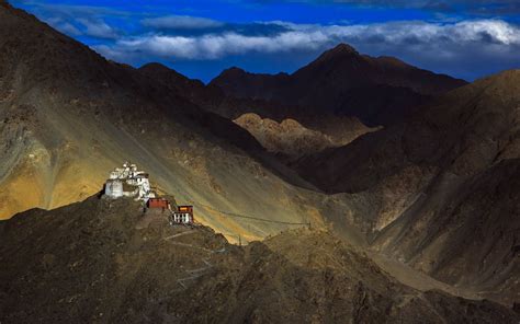 white house #nature #landscape #mountains #clouds #house #hills #Tibet ...