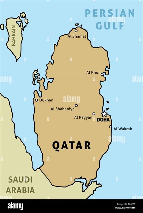 Qatar map hi-res stock photography and images - Alamy